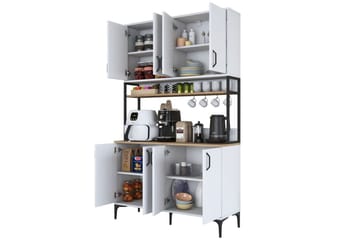 Flerfunktionsskåp Cerreta 173 Valnöt / Vit - Valnöt / Vit - Förvaring - Skåp - Förvaringsskåp