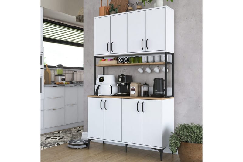 Flerfunktionsskåp Cerreta 173 Valnöt / Vit - Valnöt / Vit - Förvaring - Skåp - Förvaringsskåp