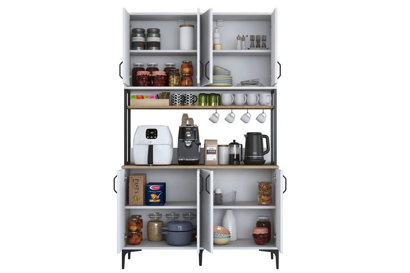 Flerfunktionsskåp Cerreta 173 Valnöt / Vit - Valnöt / Vit - Förvaring - Skåp - Förvaringsskåp