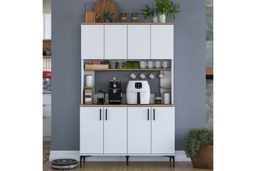 Flerfunktionsskåp Cerreta 176 Valnöt / Vit - Mediumfärgat trä/Vit - Förvaring - Skåp - Förvaringsskåp