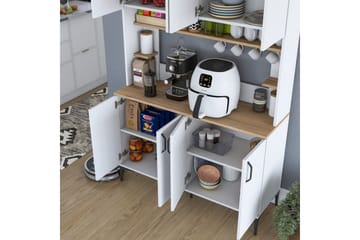 Flerfunktionsskåp Cerreta 176 Valnöt / Vit - Mediumfärgat trä/Vit - Förvaring - Skåp - Förvaringsskåp