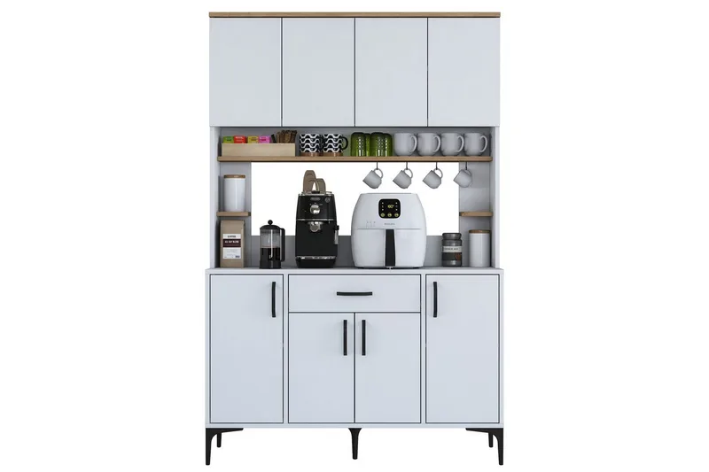 Flerfunktionsskåp Cerreta 177 Valnöt / Vit, Valnöt / Vit