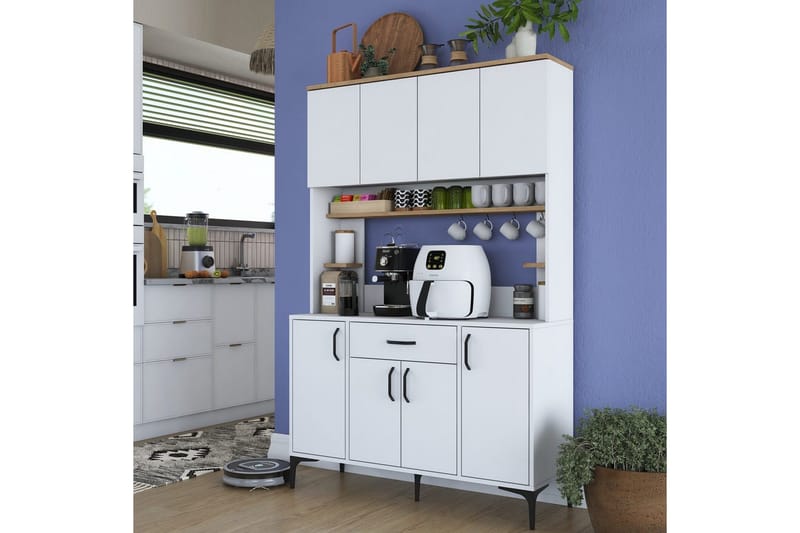 Flerfunktionsskåp Cerreta 177 Valnöt / Vit - Valnöt / Vit - Förvaring - Skåp - Förvaringsskåp