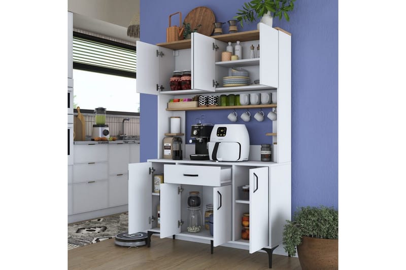 Flerfunktionsskåp Cerreta 177 Valnöt / Vit - Valnöt / Vit - Förvaring - Skåp - Förvaringsskåp