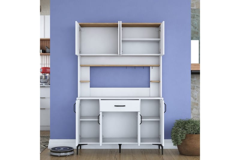 Flerfunktionsskåp Cerreta 177 Valnöt / Vit - Valnöt / Vit - Förvaring - Skåp - Förvaringsskåp
