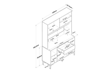 Flerfunktionsskåp Cerreta 177 Valnöt / Vit - Valnöt / Vit - Förvaring - Skåp - Förvaringsskåp