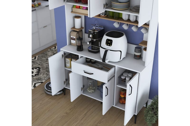 Flerfunktionsskåp Cerreta 177 Valnöt / Vit - Valnöt / Vit - Förvaring - Skåp - Förvaringsskåp