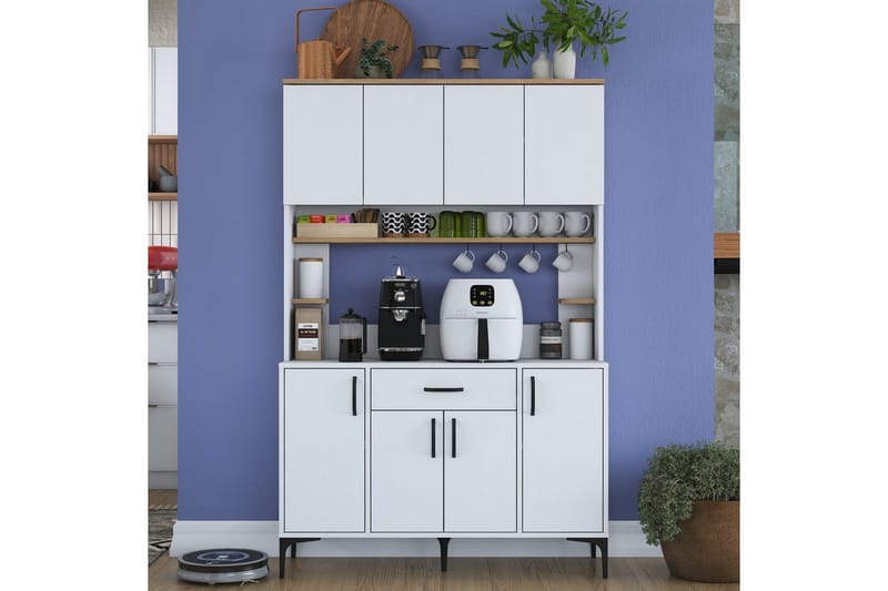 Flerfunktionsskåp Cerreta 177 Valnöt / Vit - Valnöt / Vit - Förvaring - Skåp - Förvaringsskåp