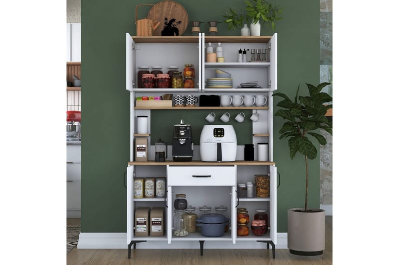 Flerfunktionsskåp Cerreta 177 Vit - Vit - Förvaring - Skåp - Förvaringsskåp