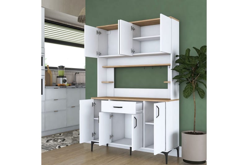 Flerfunktionsskåp Cerreta 177 Vit - Vit - Förvaring - Skåp - Förvaringsskåp