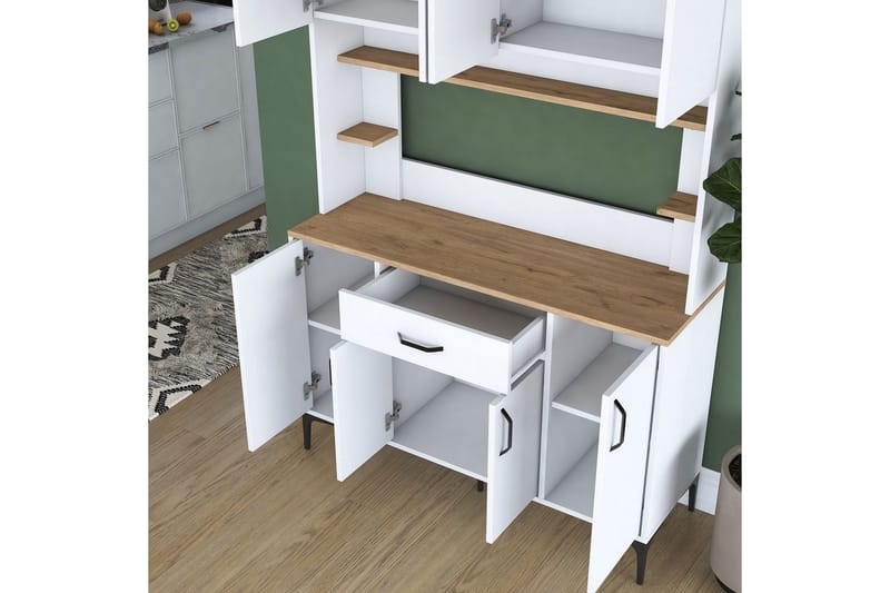 Flerfunktionsskåp Cerreta 177 Vit - Vit - Förvaring - Skåp - Förvaringsskåp