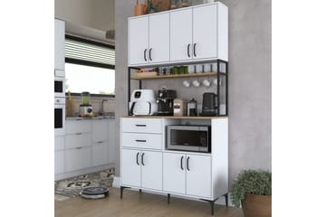 Flerfunktionsskåp Cerreta 179 Valnöt / Vit / Svart - Valnöt / Vit / Svart - Förvaring - Skåp - Förvaringsskåp