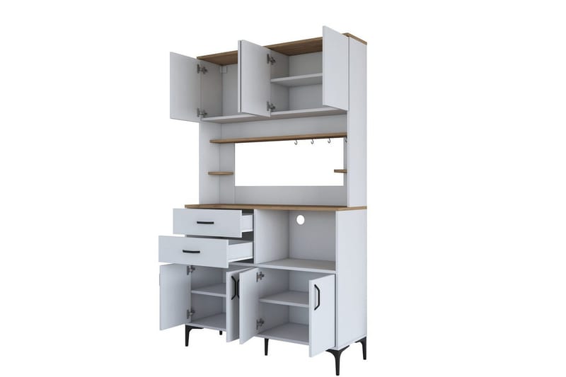 Flerfunktionsskåp Cerreta 179 Valnöt / Vit - Valnöt / Vit - Förvaring - Skåp - Förvaringsskåp