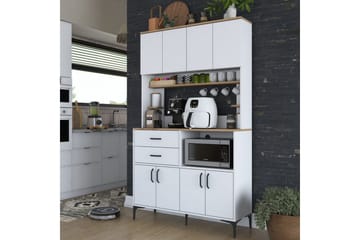 Flerfunktionsskåp Cerreta 179 Valnöt / Vit - Valnöt / Vit - Förvaring - Skåp - Förvaringsskåp