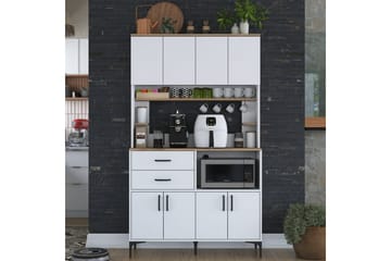 Flerfunktionsskåp Cerreta 179 Valnöt / Vit - Valnöt / Vit - Förvaring - Skåp - Förvaringsskåp