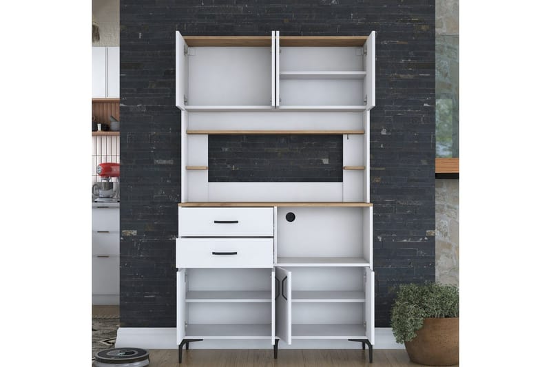 Flerfunktionsskåp Cerreta 179 Valnöt / Vit - Valnöt / Vit - Förvaring - Skåp - Förvaringsskåp