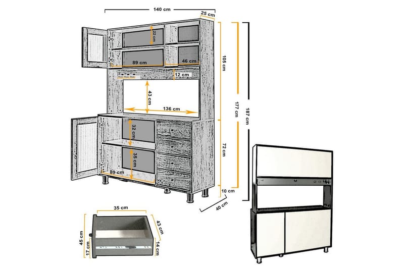 Flerfunktionsskåp Jatin Antracit - Antracit - Förvaring - Skåp - Förvaringsskåp