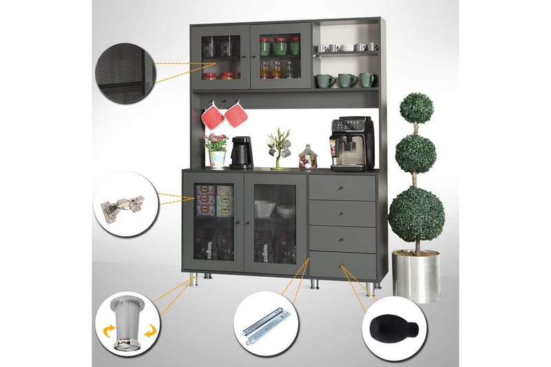 Flerfunktionsskåp Jatin Antracit - Antracit - Förvaring - Skåp - Förvaringsskåp