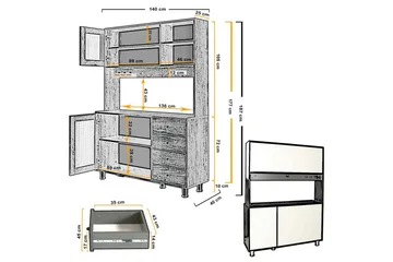 Flerfunktionsskåp Jatin Kaukasiskt ekträ - Kaukasiskt ekträ - Förvaring - Skåp - Förvaringsskåp