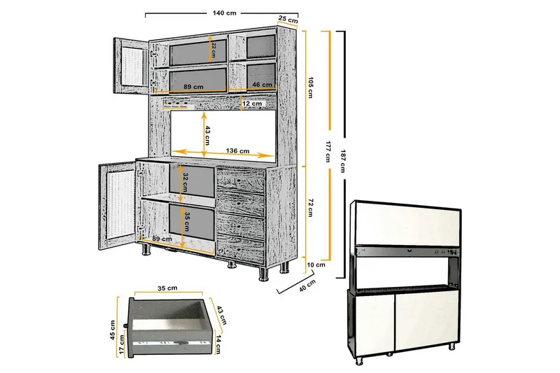 Flerfunktionsskåp Jatin Kaukasiskt ekträ - Kaukasiskt ekträ - Förvaring - Skåp - Förvaringsskåp