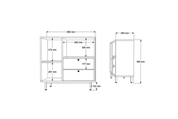Flerfunktionsskåp Miraen Ek / Vit - Ljusbrun/Vit - Förvaring - Skåp - Förvaringsskåp