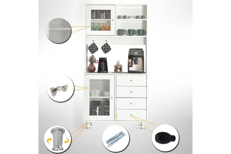 Flerfunktionsskåp Periorport Vit - Vit - Förvaring - Skåp - Förvaringsskåp