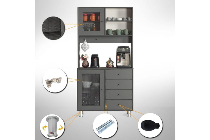 Flerfunktionsskåp Periorport Antracit - Antracit - Förvaring - Skåp - Förvaringsskåp