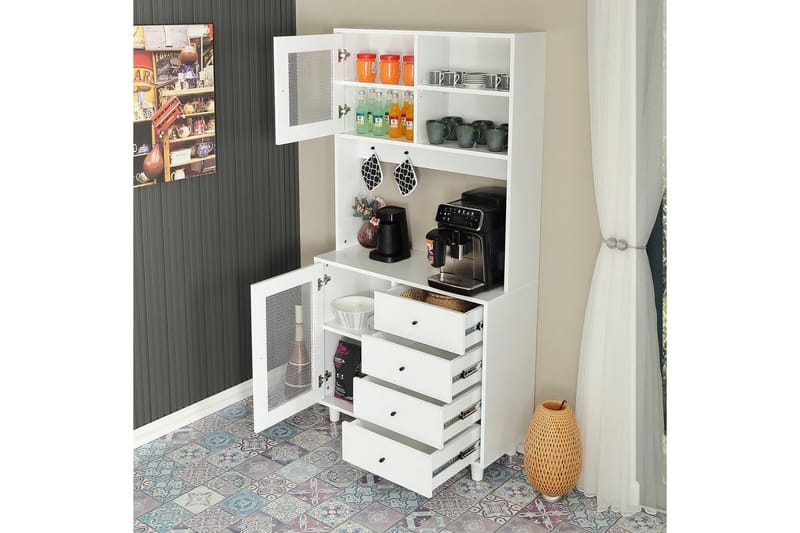 Flerfunktionsskåp Periorport Vit - Vit - Förvaring - Skåp - Förvaringsskåp
