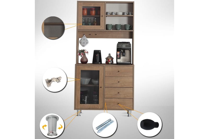 Flerfunktionsskåp Periorport Kaukasiskt ekträ - Kaukasiskt ekträ - Förvaring - Skåp - Förvaringsskåp