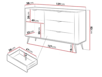 Forba Skänk 139 cm - vit - Förvaring - Skåp - Barskåp