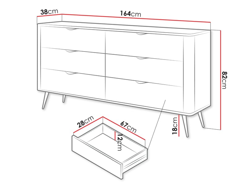 Forba Skänk 164 cm - vit - Förvaring - Skåp - Barskåp
