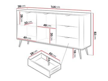 Forba Skänk 164 cm - vit - Förvaring - Skåp - Barskåp