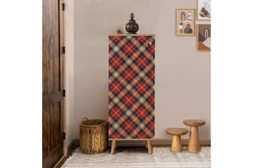 Gelsgan Skoskåp 50 cm - Röd/Natur - Förvaring - Skåp - Förvaringsskåp