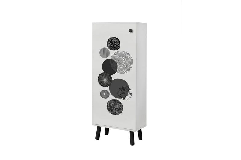 Gelsgan Skoskåp 50 cm, Vit/Svart