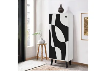 Gelsgan Skoskåp 50 cm - Vit/Svart - Förvaring - Skåp - Förvaringsskåp