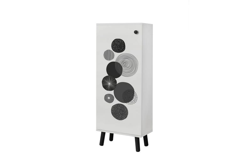 Gelsgan Skoskåp 50 cm - Vit/Svart - Förvaring - Skåp - Förvaringsskåp