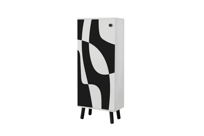 Gelsgan Skoskåp 50 cm - Vit/Svart - Förvaring - Skåp - Förvaringsskåp