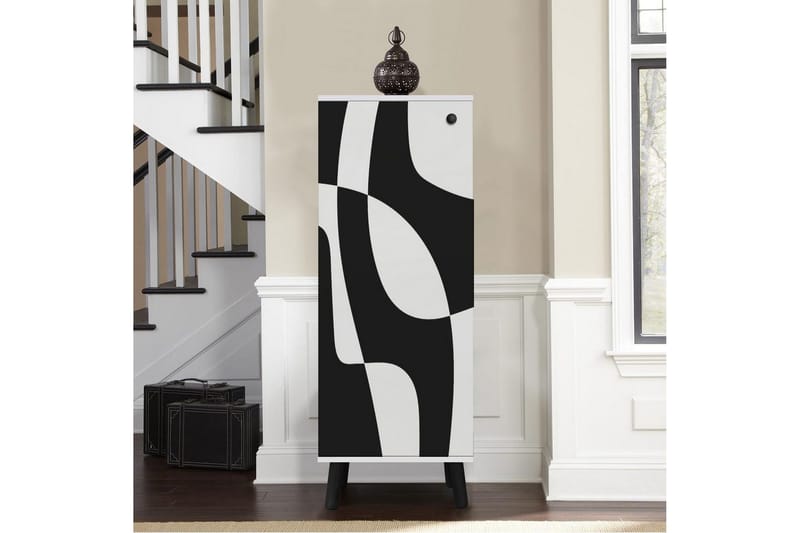 Gelsgan Skoskåp 50 cm - Vit/Svart - Förvaring - Skåp - Förvaringsskåp