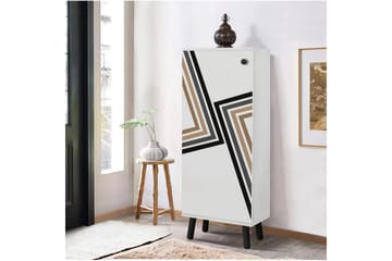 Gelsgan Skoskåp 50 cm - Vit/Svart - Förvaring - Skåp - Förvaringsskåp