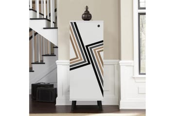 Gelsgan Skoskåp 50 cm - Vit/Svart - Förvaring - Skåp - Förvaringsskåp