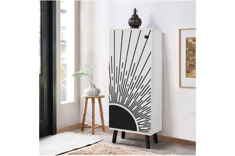 Gelsgan Skoskåp 50 cm - Vit/Svart - Förvaring - Skåp - Förvaringsskåp