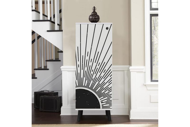 Gelsgan Skoskåp 50 cm - Vit/Svart - Förvaring - Skåp - Förvaringsskåp