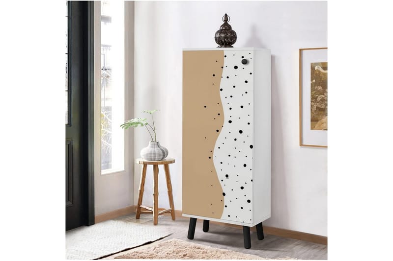 Gelsgan Skoskåp 50 cm - Vit/Svart - Förvaring - Skåp - Förvaringsskåp