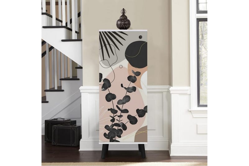 Gelsgan Skoskåp 50 cm - Vit/Svart - Förvaring - Skåp - Förvaringsskåp