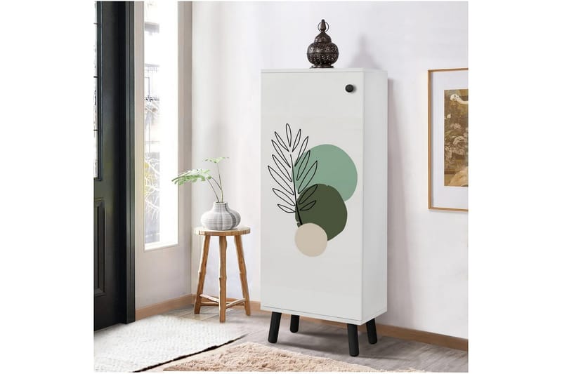 Gelsgan Skoskåp 50 cm - Vit/Svart - Förvaring - Skåp - Förvaringsskåp