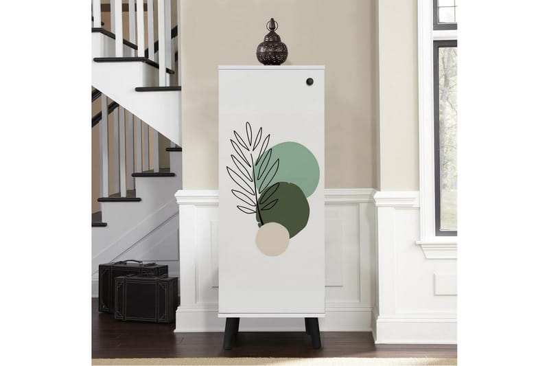 Gelsgan Skoskåp 50 cm - Vit/Svart - Förvaring - Skåp - Förvaringsskåp