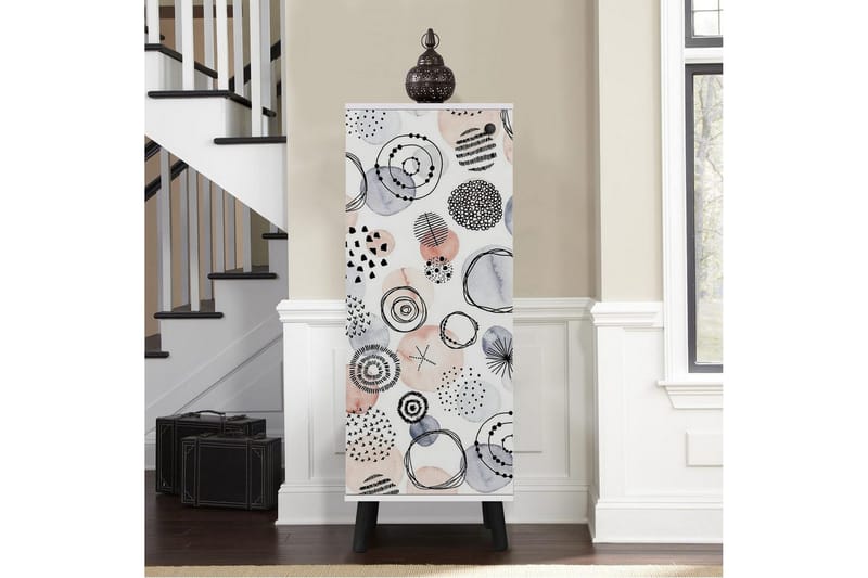 Gelsgan Skoskåp 50 cm - Vit/Svart - Förvaring - Skåp - Förvaringsskåp