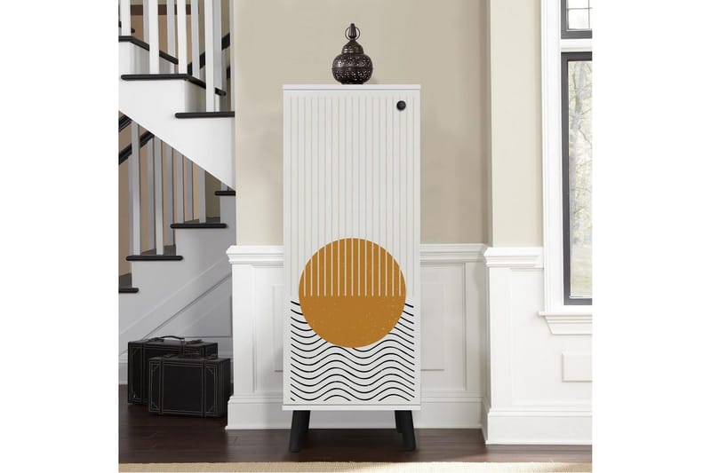 Gelsgan Skoskåp 50 cm - Vit/Svart - Förvaring - Skåp - Förvaringsskåp