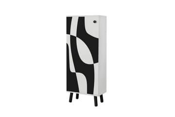 Gelsgan Skoskåp 50 cm - Vit/Svart - Förvaring - Skåp - Förvaringsskåp