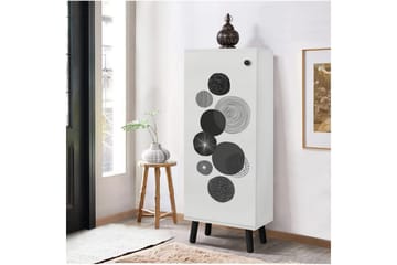 Gelsgan Skoskåp 50 cm - Vit/Svart - Förvaring - Skåp - Förvaringsskåp